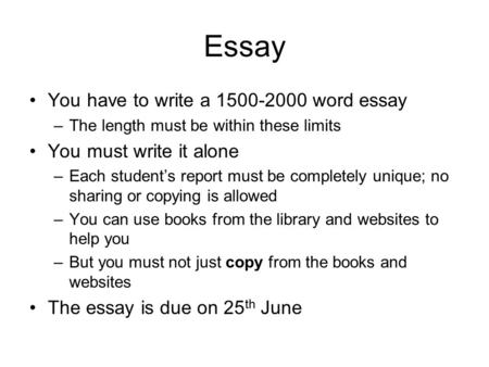 2000 word essay length words