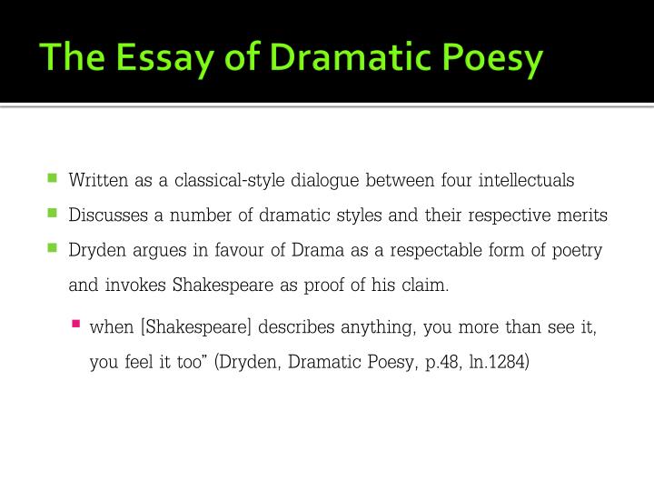 Essay on dramatic poesy