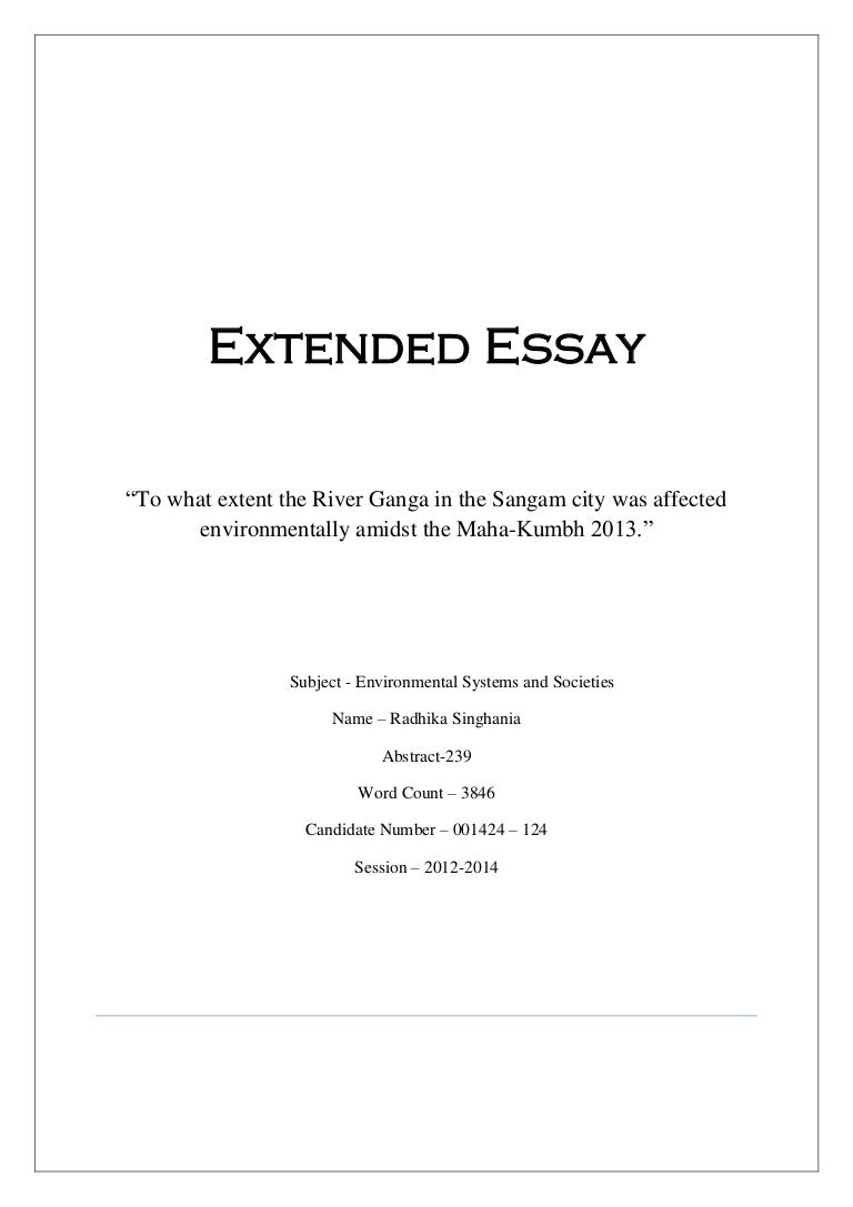 Extended essay format