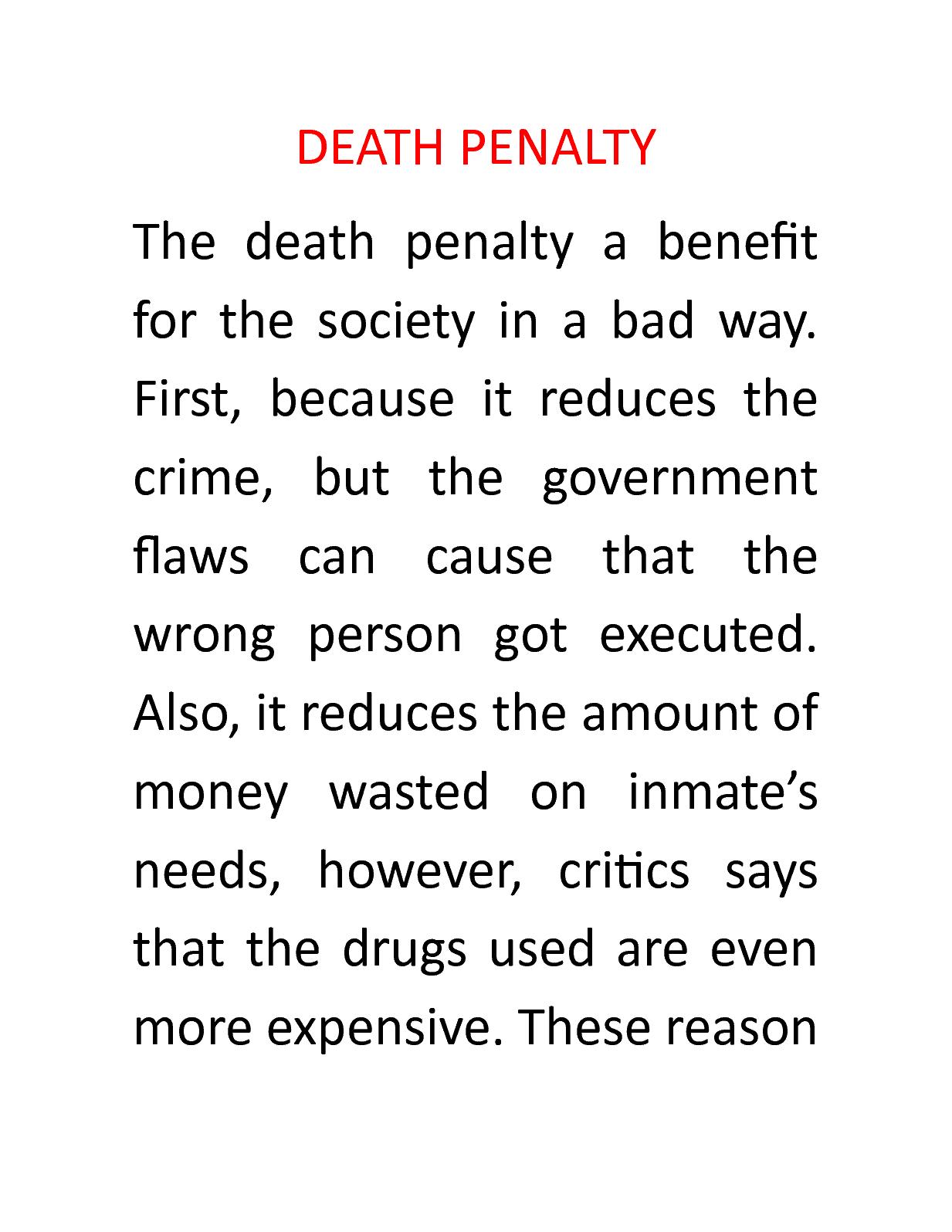 Essays about the death penalty