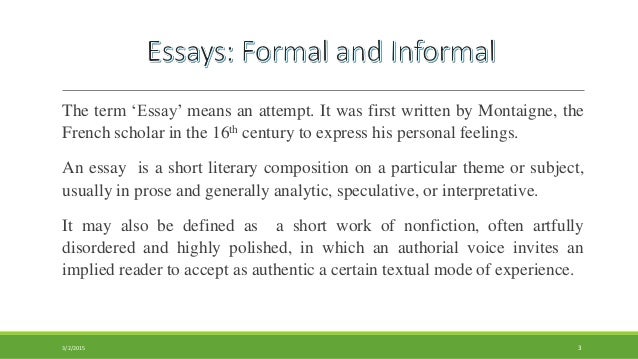 Formal essay definition