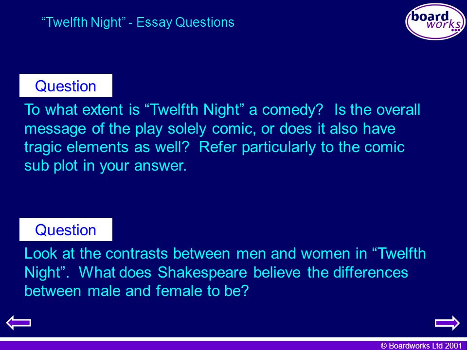 List of Free Twelfth Night Essay Topics suggestion on TopicsMill