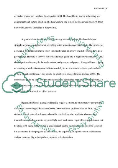 Essay about what makes a good student
