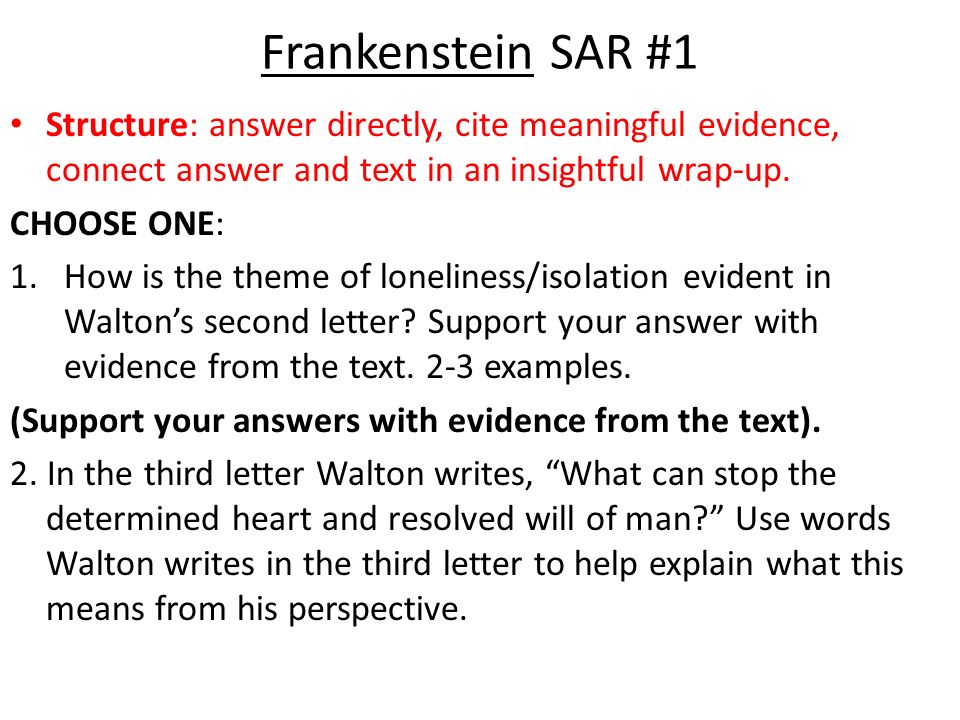 Theme Of Isolation In Frankenstein Essay - Words