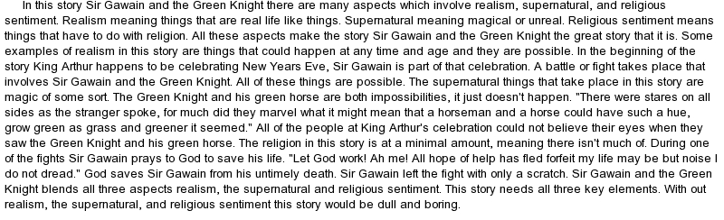 Sir gawain essay