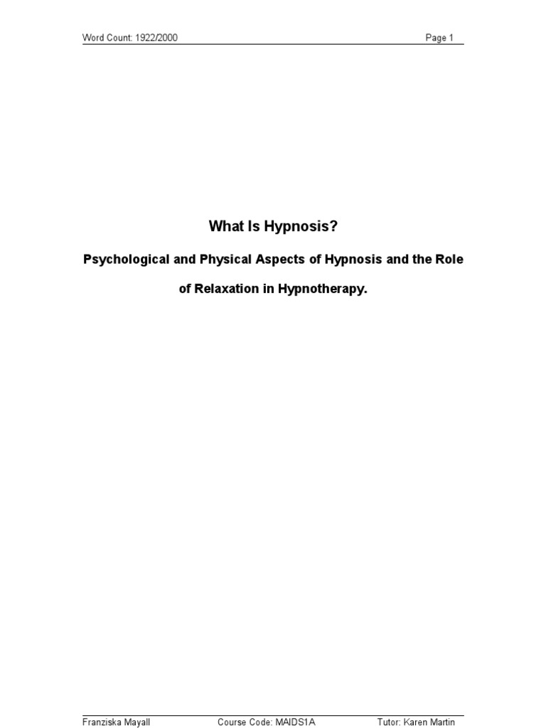 Deep hypnosis s sherman dissertation
