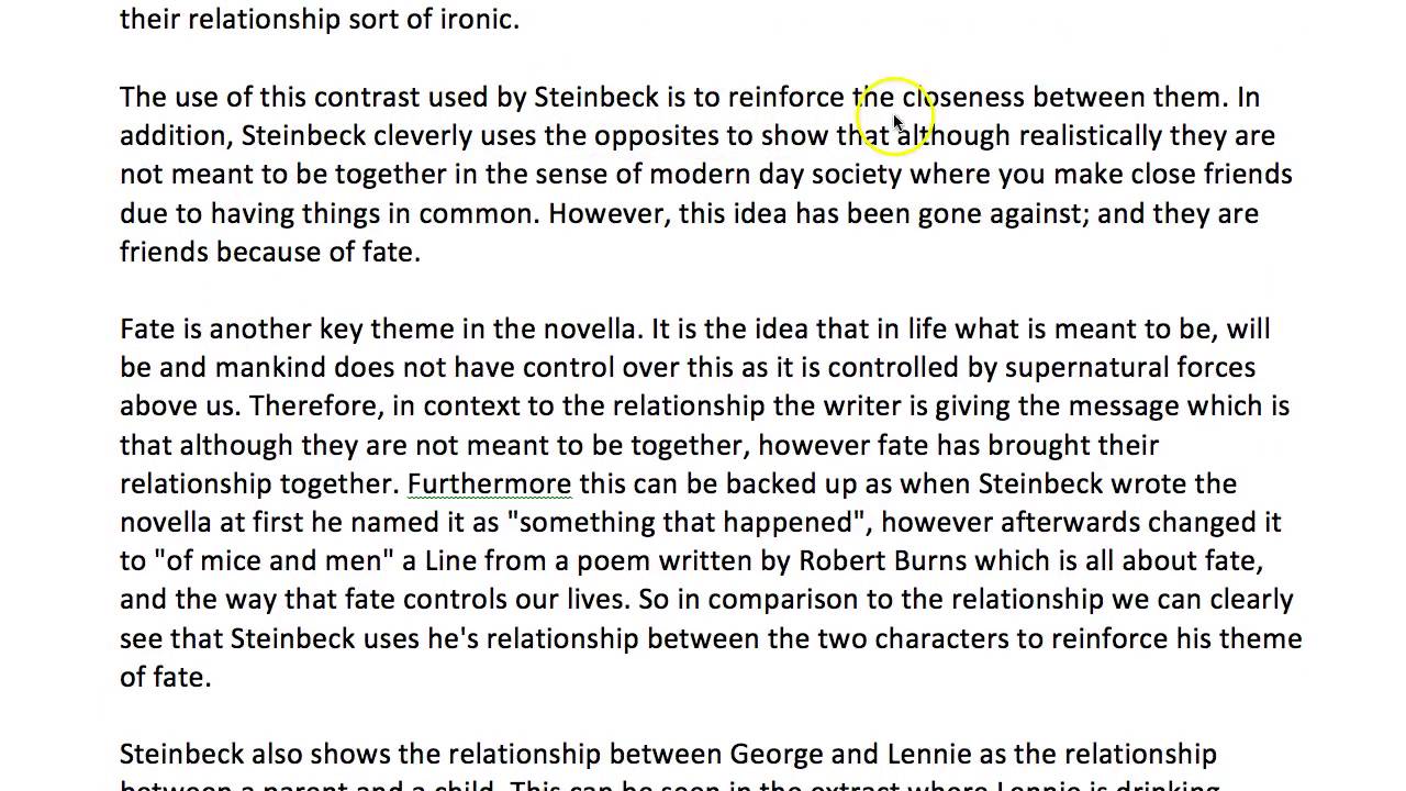 Of mice and men essay friendship