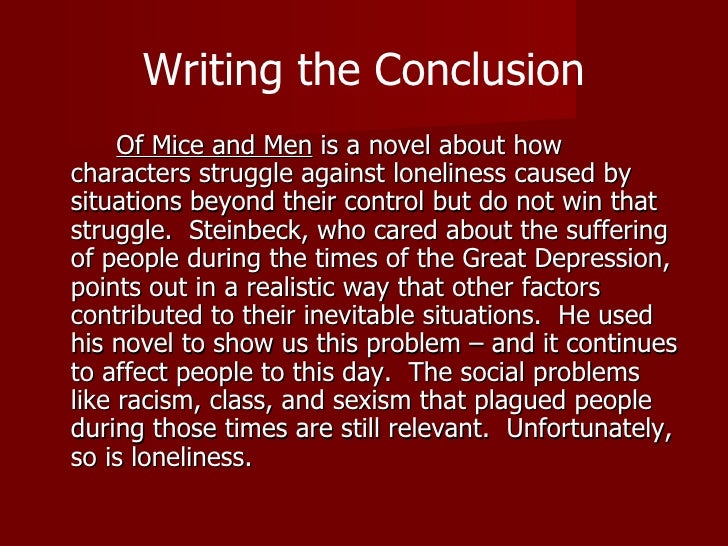 Of mice and men essay conclusion