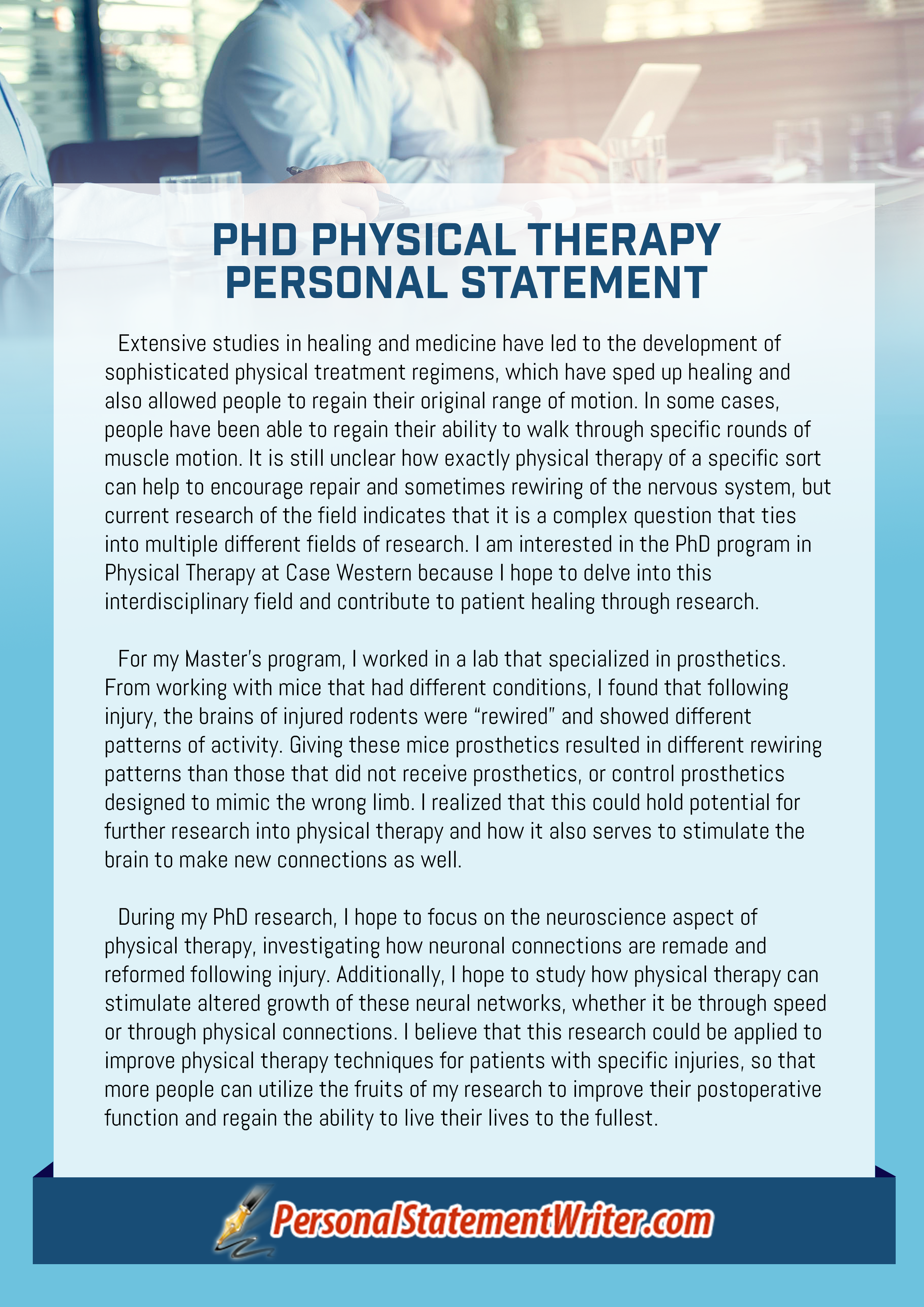 Essay admission on physical therapy assistant