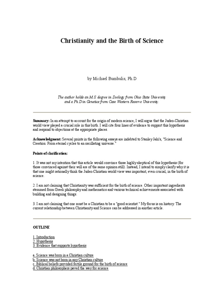 Science and Religion Essays - Words | Bartleby
