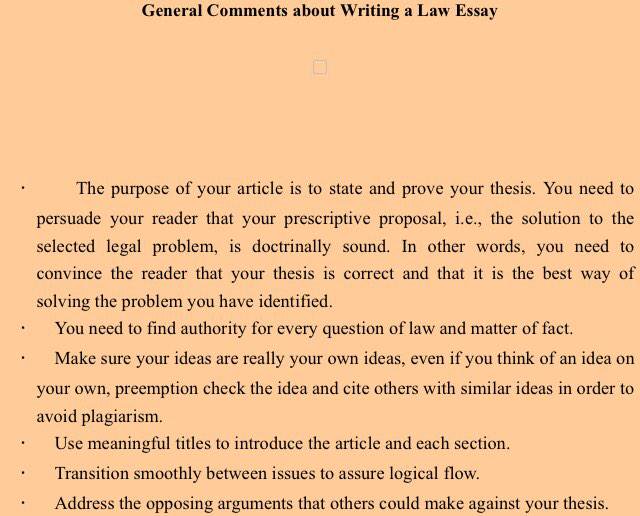 Law essay introduction