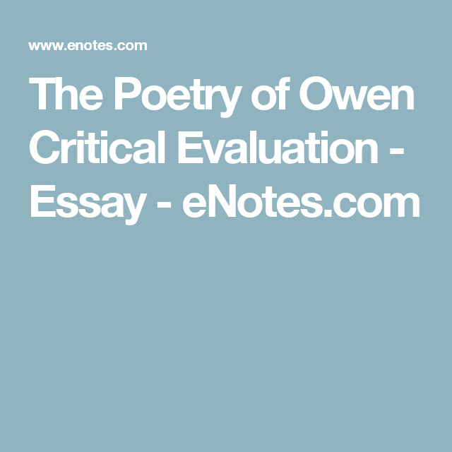 Wilfred owen essays